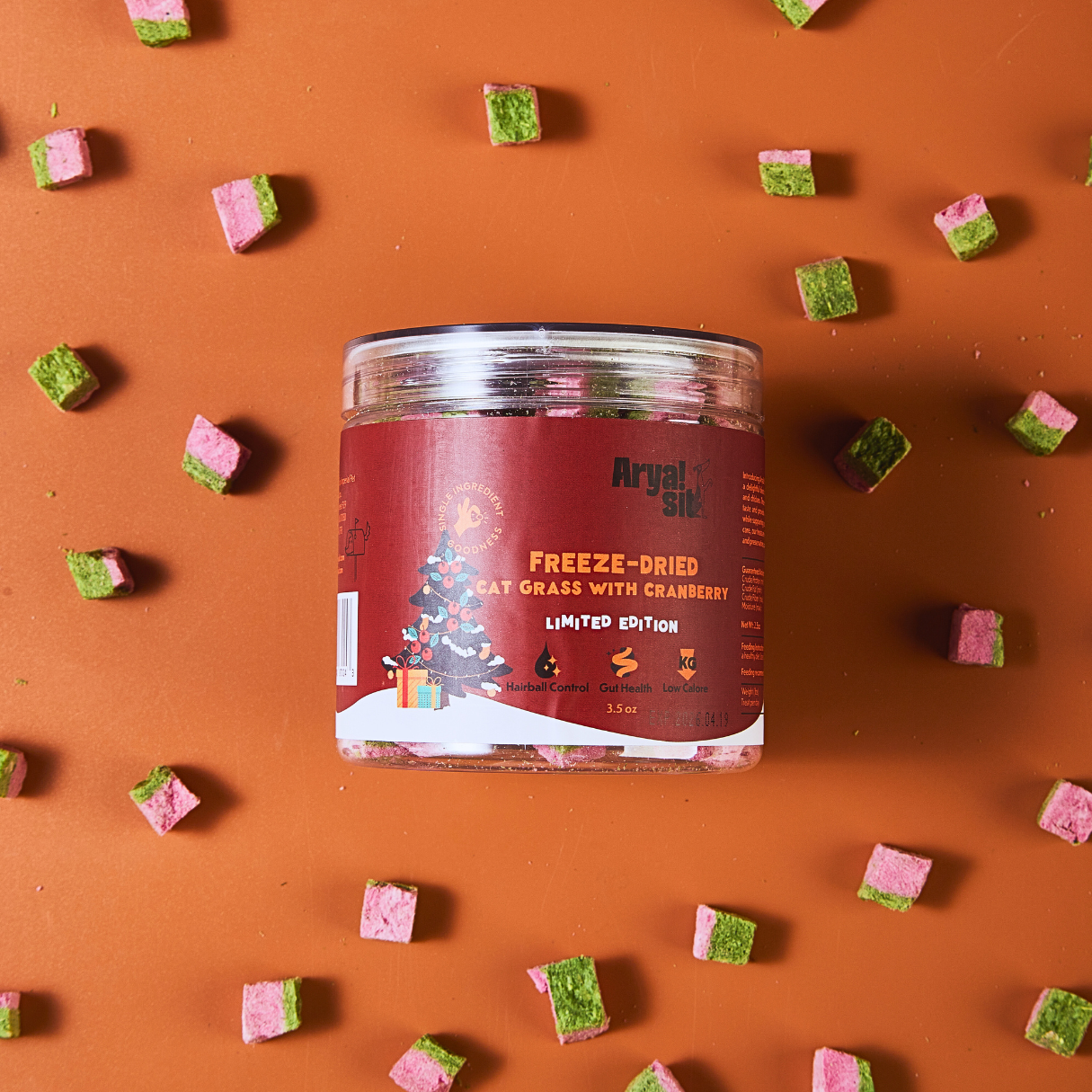 Freeze-Dried Cat Grass with Cranberry – Arya Sit!