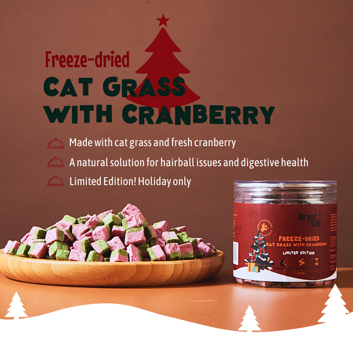 Freeze-Dried Cat Grass with Cranberry